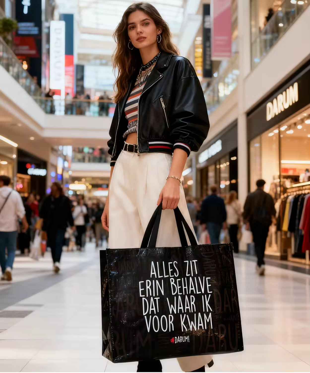 Hot Selling 2025 Newest Popular Black Waterproof Eco-friendly Shopping PP Woven Carry Bag for Supermarkets