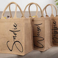 Wholesale Free Samples Jute Shopping Bags Custom Burlap Jute 3D Laminated Material Tote Bags With Custom Printed logo