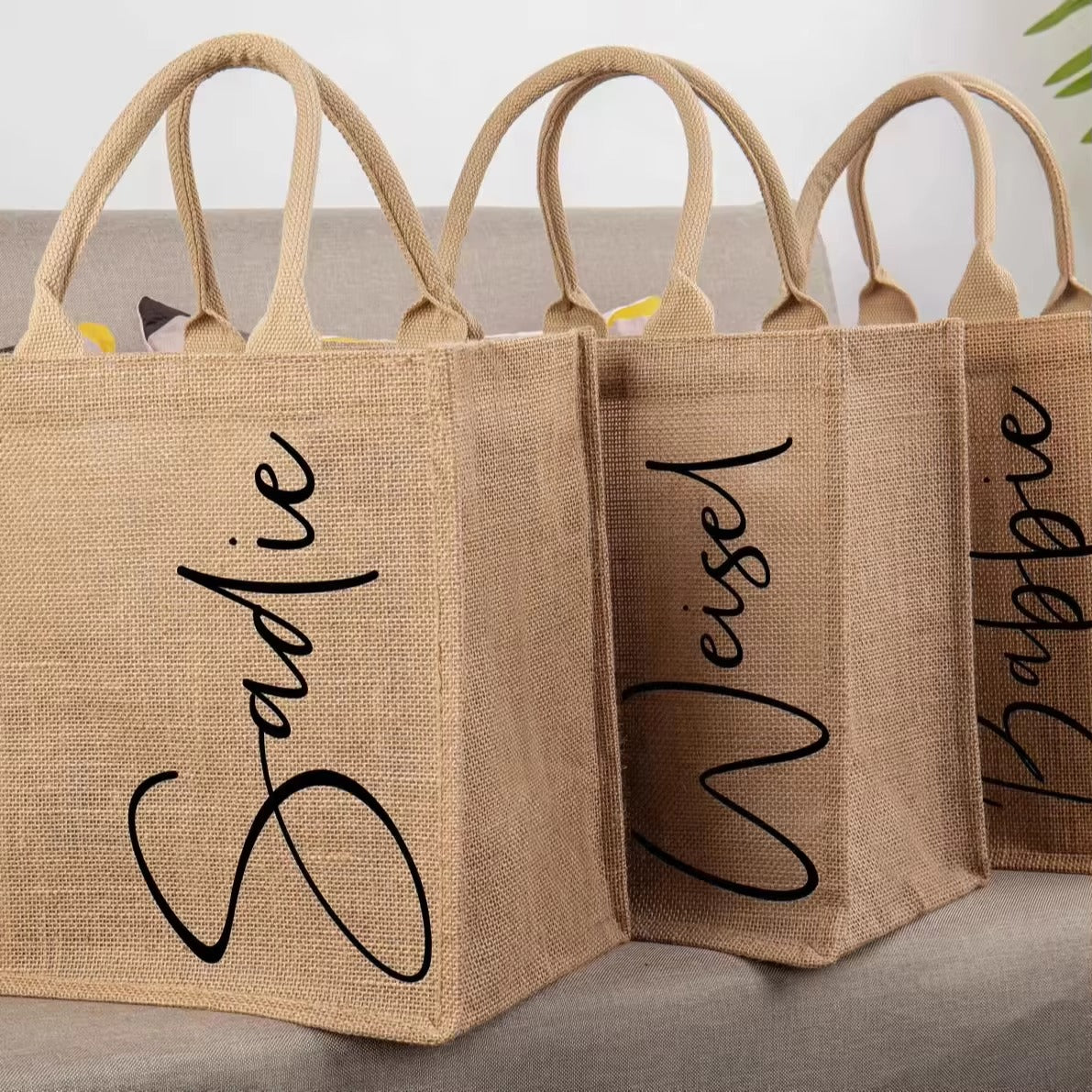 Wholesale Free Samples Jute Shopping Bags Custom Burlap Jute 3D Laminated Material Tote Bags With Custom Printed logo