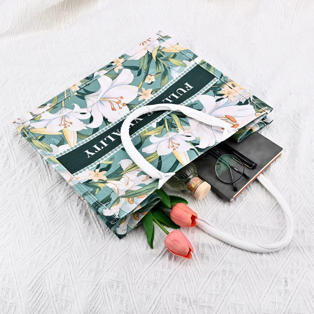 Free Samples Custom 3D Laminated Material Canvas Shoulder Handbag Eco Friendly Book Canvas Tote Bag With Your Brand Logo