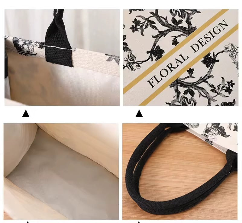 Free Samples Custom Logo 3D Laminated Material Black Canvas Shoulder Tote Gift Bag With Cotton Handle Zipper Closure Logo