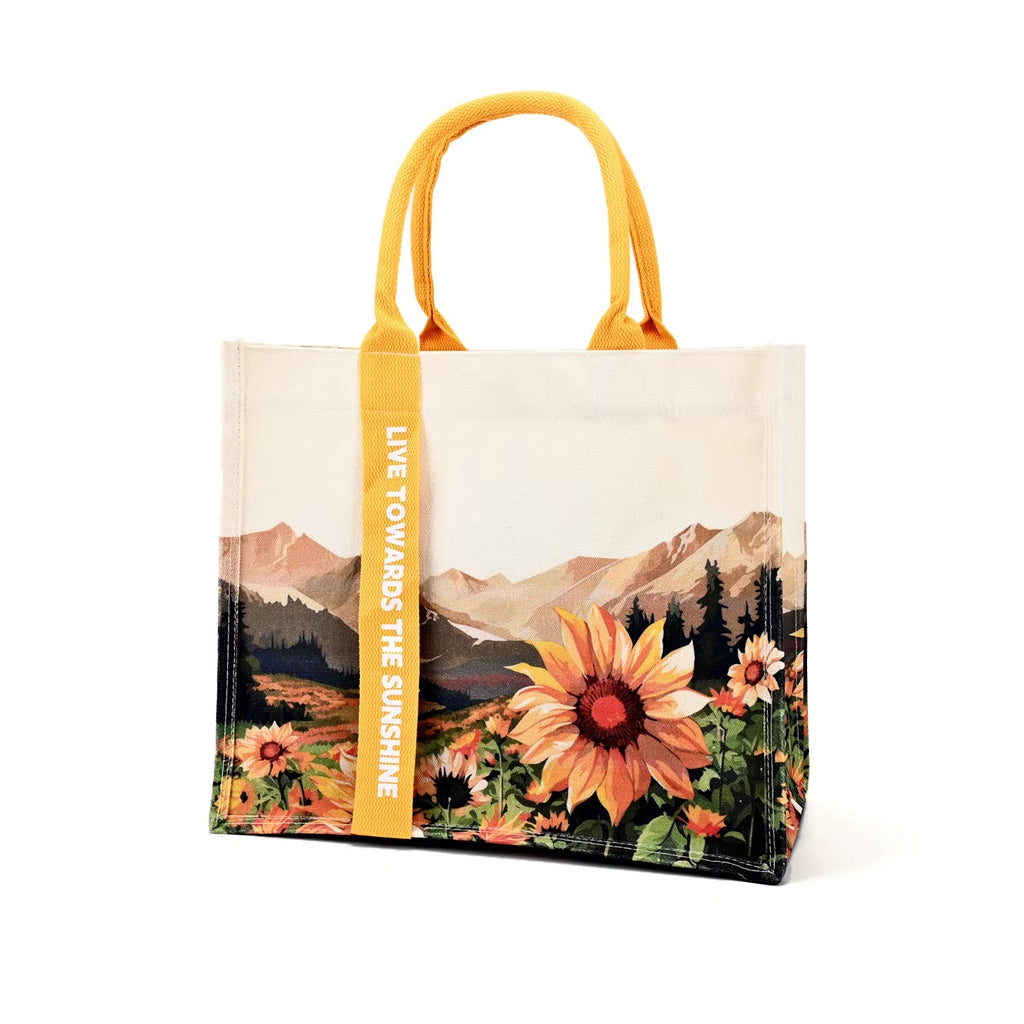 Free Samples Custom 3D Laminated Material Canvas Shoulder Handbag Eco Friendly Book Canvas Tote Bag With Your Brand Logo