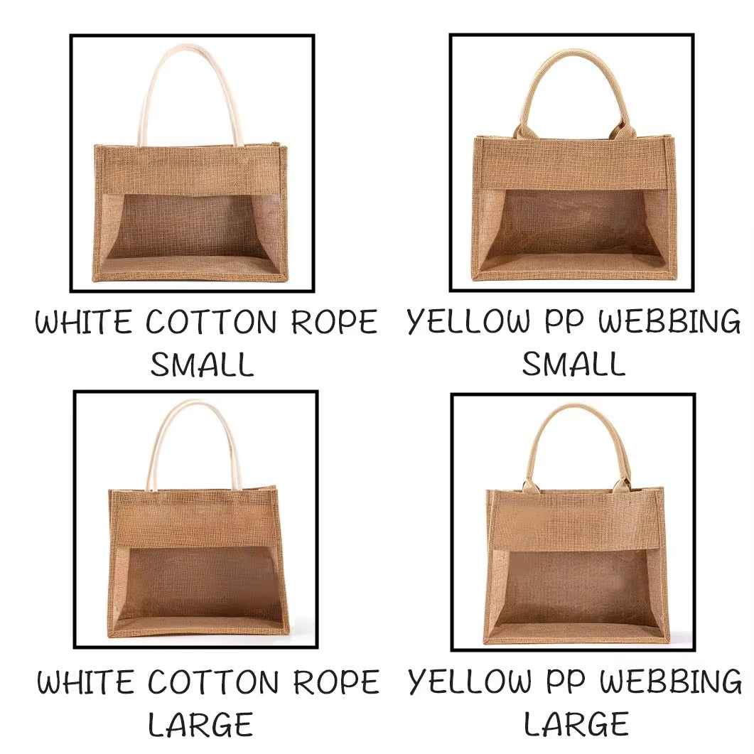 Free Samples Cheap Reusable Custom Logo Printed Grocery Shopping Burlap Jute 3D Laminated Material Tote Bag With Handle